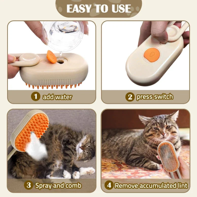Misting grooming brush detail