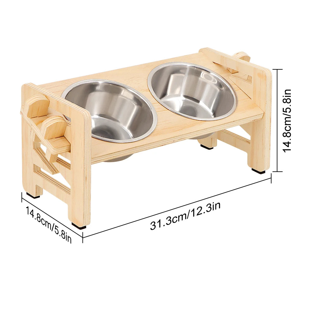 Elevated wooden feeder front view