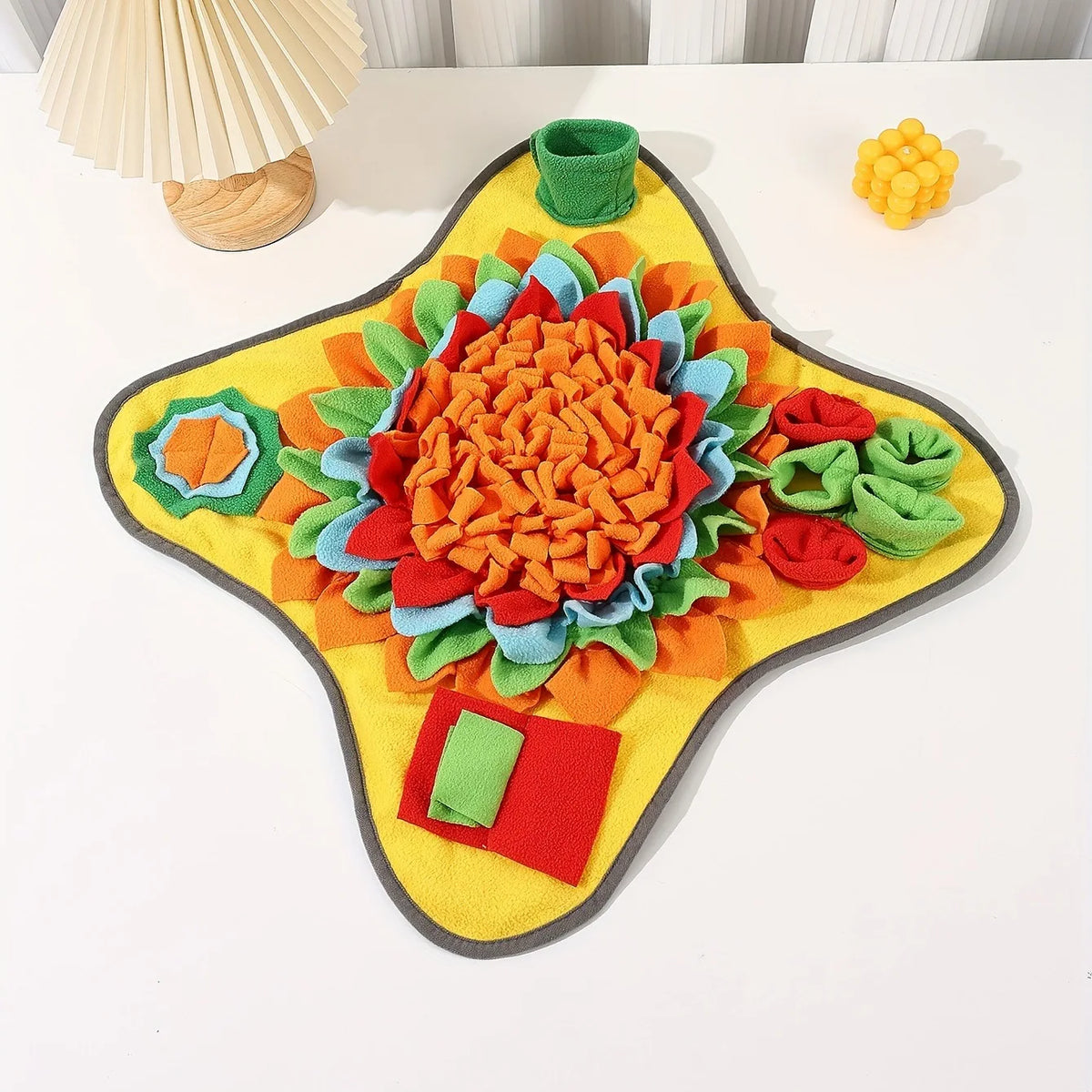 Snuffle mat hidden treat pockets